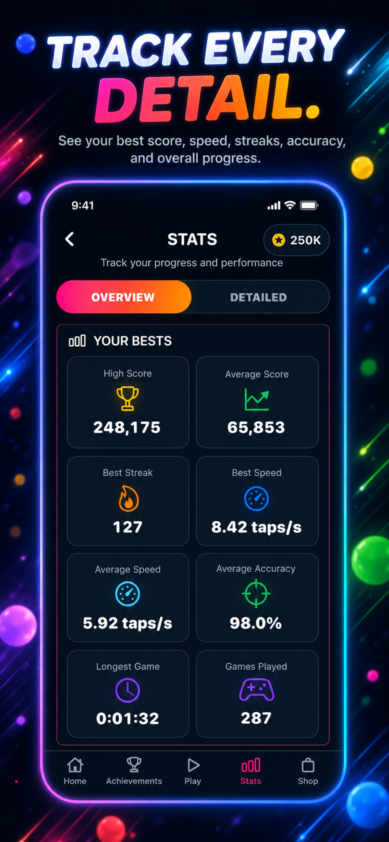 Color Tap personal statistics